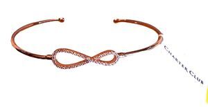 Charter Club Cuff Bracelet Rose Gold 7” Adj. Infinity Pave Rhinestone Macy's New